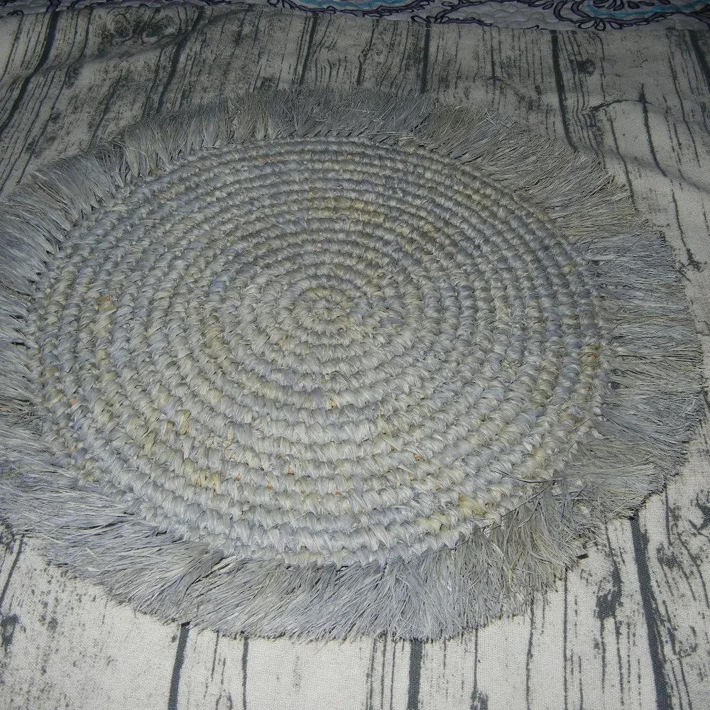 COPY - 🌴West Elm Placemats (6) Frost Gray Woven Rattan